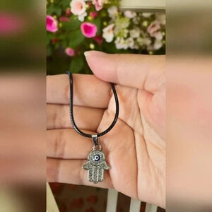 2 LEFT! Evil Eye Palm Necklace